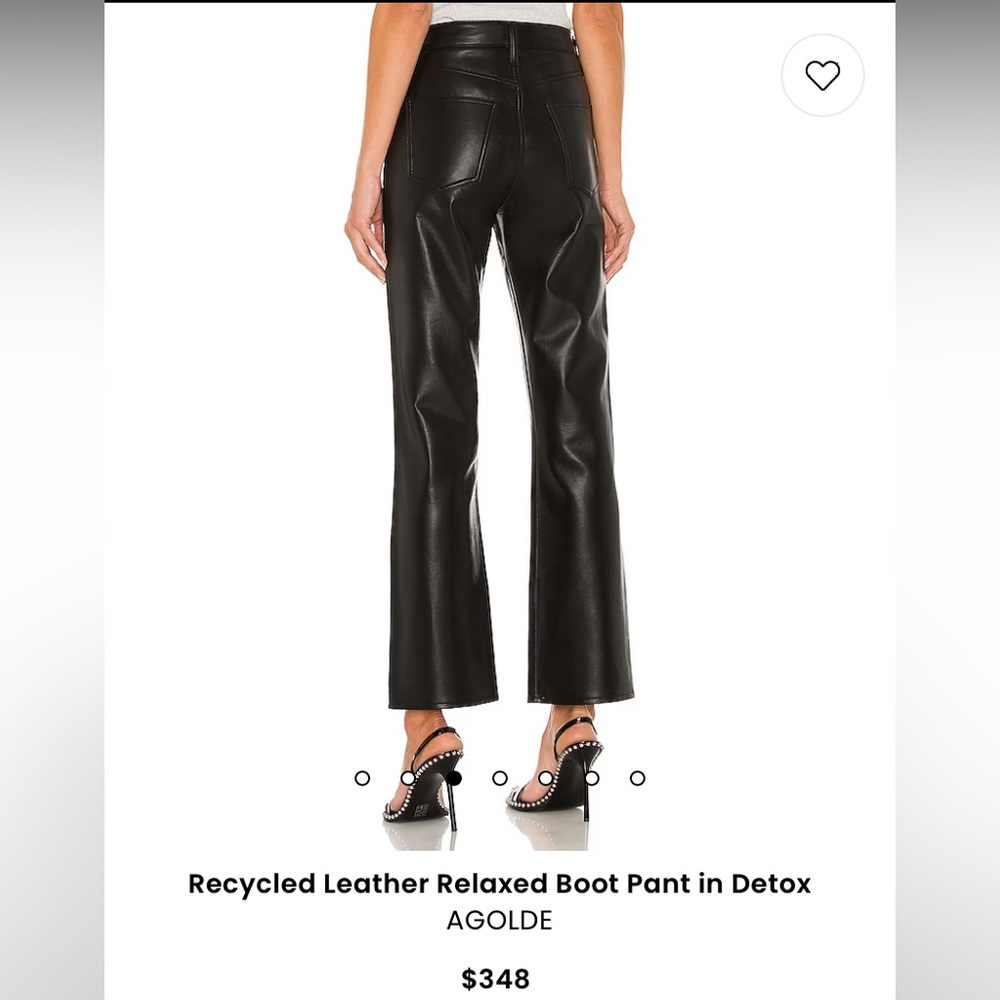 NWT AGOLDE Recycled Leather Mid Rise Relaxed fit Boot Cut Bootcut Pants Trousers - Picture 3 of 16